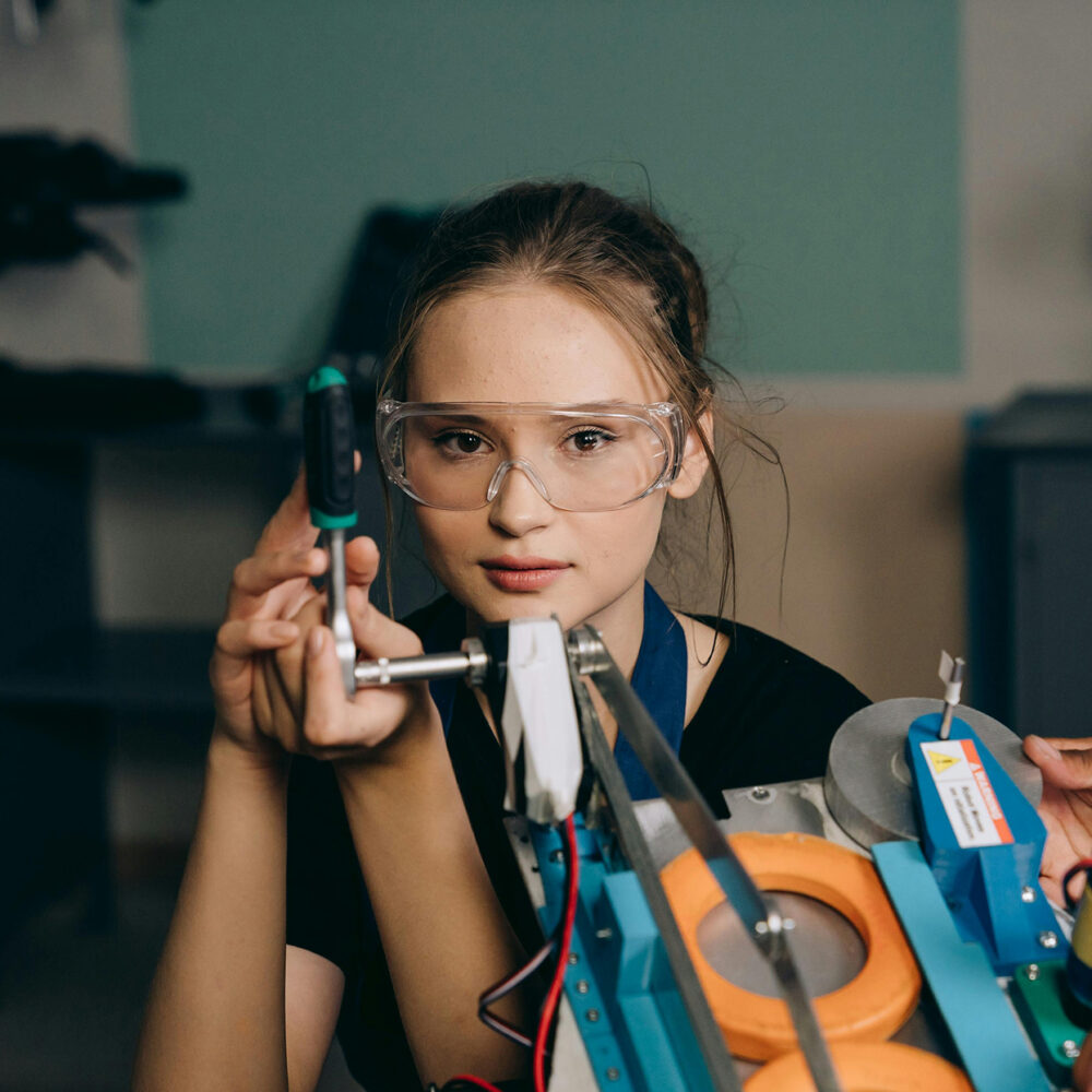 Engineer working on a project