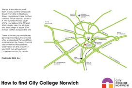 City College Norwich Map small